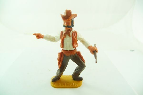 Timpo Toys Cowboy 4. version standing, white shirt, brown waistcoat