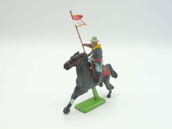 Britains Deetail US cavalryman riding with flag - modification