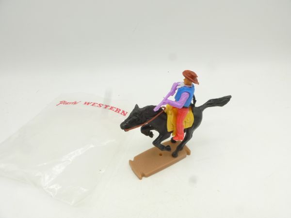 Plasty Cowboy riding, firing with rifle - brand new, in original bag