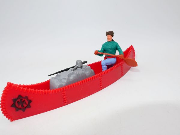 Timpo Toys Canoe with trapper + load (red) - brand new