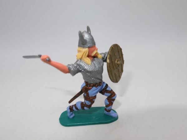 Timpo Toys Viking, lunging with sword, golden shield - loops ok