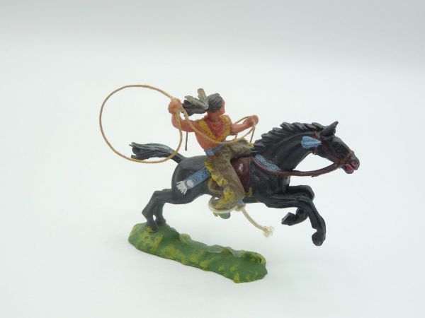 Elastolin 4 cm Indian riding with lasso, No. 6846 - very good condition