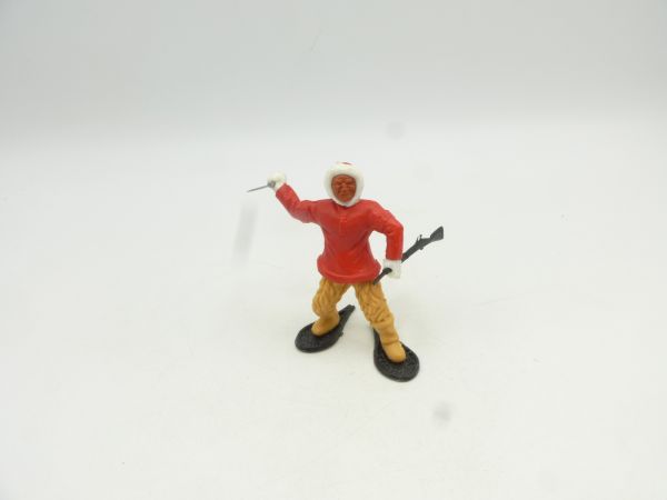 Timpo Toys Eskimo (rot) mit Messer + Gewehr (schwarz)