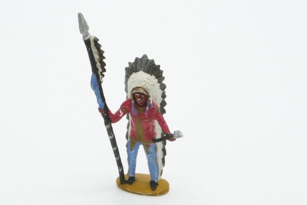 Merten Indian chief with spear and club - marginal colour abrasion