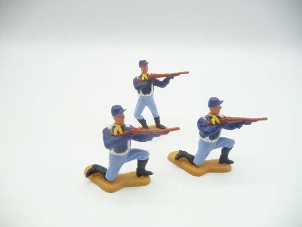 Timpo Toys 3 Union Army soldiers 2nd version firing