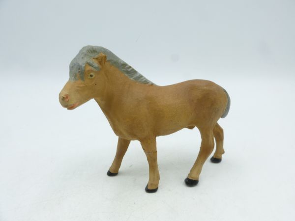 Elastolin Masse Shetland Pony, hellbraun, graue Mähne - siehe Fotos