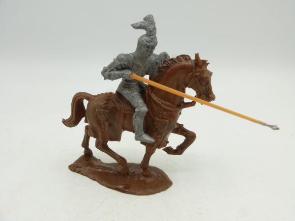 Elastolin 4 cm (blank) Knight on horseback, lance down