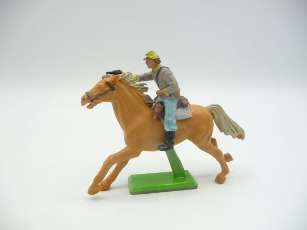 Britains Deetail Confederate Army soldier riding, firing pistols