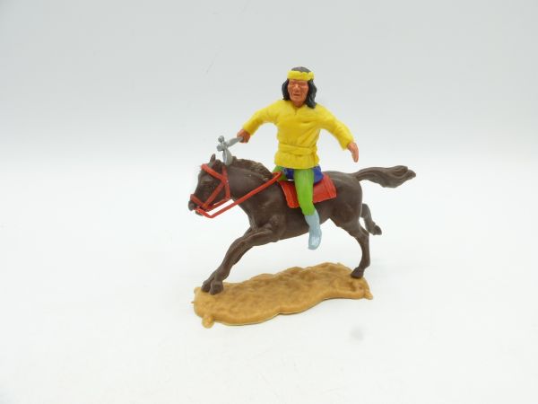 Timpo Toys Apache reitend mit Tomahawk, gelb, giftgrüne Hose