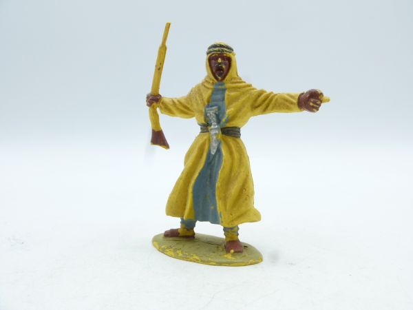Timpo Toys Arab, holding rifle sideways, yellow/light-blue - good condition