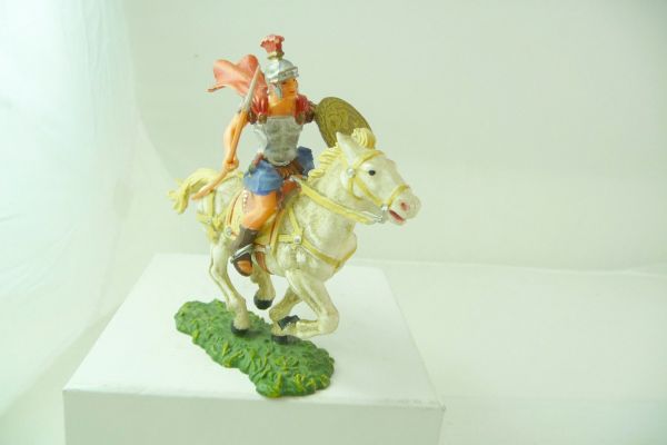 Elastolin 7 cm Reiter mit Umhang + Speer, Nr., 8457 - frühes Pferd