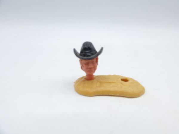 Timpo Toys Cowboykopf 4. Version, schwarzer Stetson, rote Haare