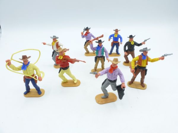 Timpo Toys Satz Cowboys 2. Version zu Fuß (9 Figuren)