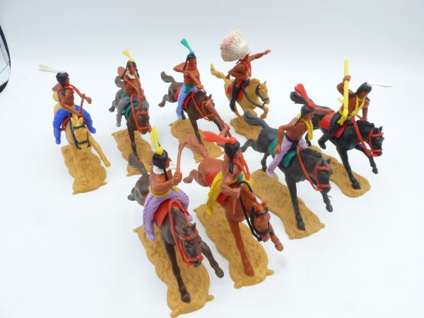 Timpo Toys Indian 2nd version on horseback (8 figures) - nice set