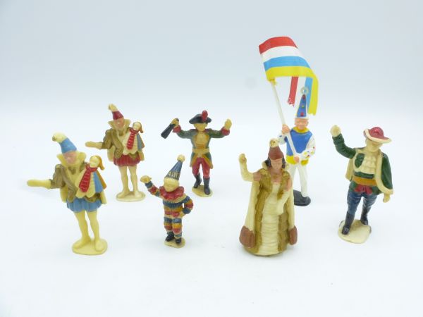 Margarinefiguren Karneval / Fasching Mainz 1974 (7 bemalte Figuren)