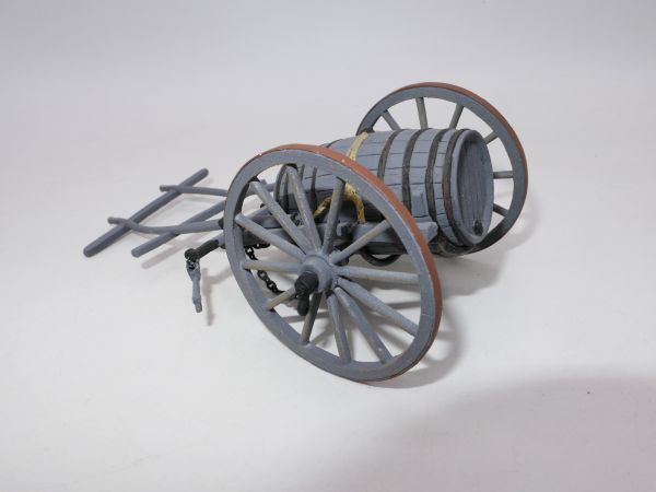 Trailer with powder keg (without figure), metal, suitable for 6-7 cm series