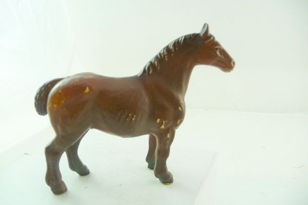 ZZZ Horse heavy type, brown (look + size similar to Elastolin hard plastic figures)