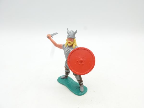 Timpo Toys Viking standing with sword + beautiful red shield