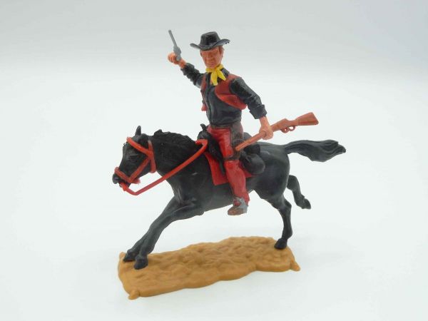 Timpo Toys Cowboy 4. Version reitend mit Pistole + Gewehr