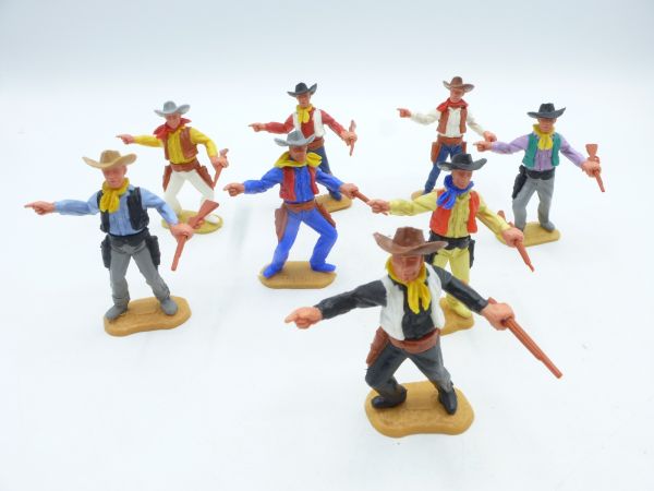 Timpo Toys 8 different Cowboys 2nd version standing, pointing