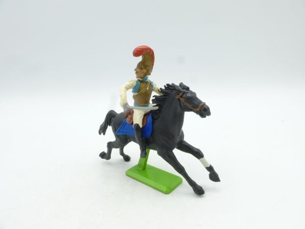Britains Deetail Waterloo soldier riding with sabre, white/gold uniform