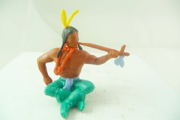 Timpo Toys Indian 3rd version sitting with pipe of peace