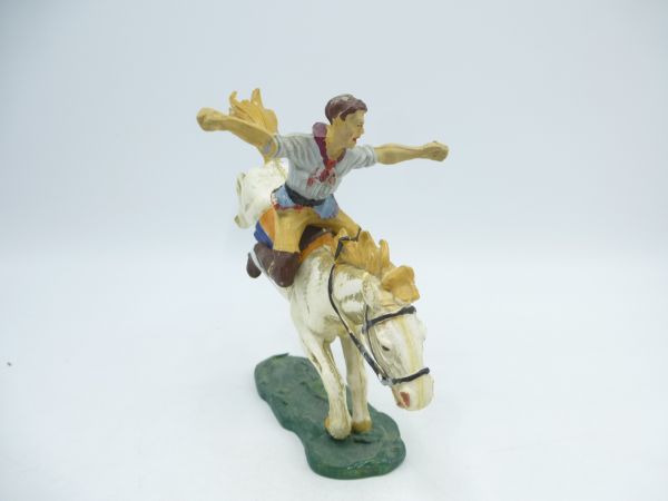 Cowboy on horseback (bucking), falling - great modification