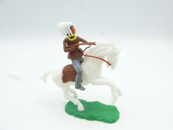 Elastolin 5,4 cm Indian on horseback firing rifle - top condition