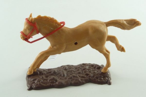 Timpo Toys Pferd langlaufend beige mit rotem Zaumzeug