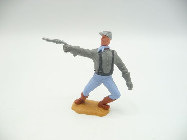 Timpo Toys Confederate Army soldier with black braces, firing standing