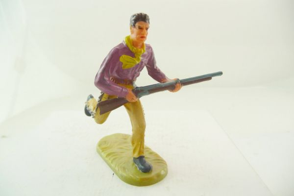 Elastolin 7 cm Cowboy running with rifle, No. 6976 - unused, painting see photos
