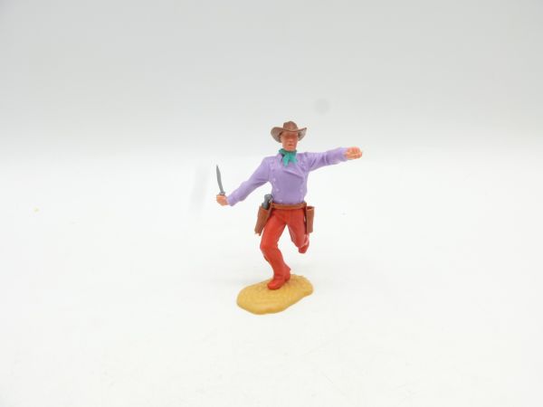 Timpo Toys Cowboy 2. Version laufend mit Messer - tolle Farbkombi