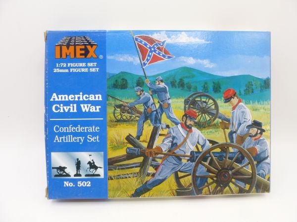 IMEX 1:72 ACW Confederate Artillery Set, No. 502 - orig. packaging, partly assembled