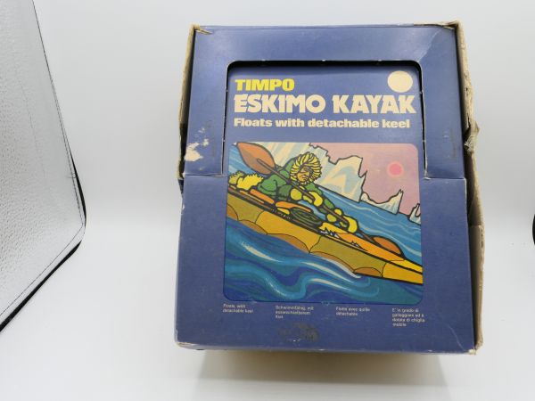 Timpo Toys Empty box / dealer box Eskimo kayak ref. No. 1026 - traces of storage