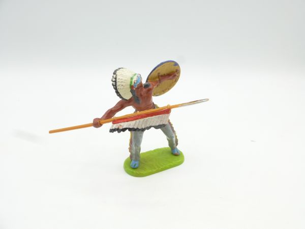 Elastolin 7 cm Indianer stehend Speer werfend, Nr. 6822 - schöne Figur
