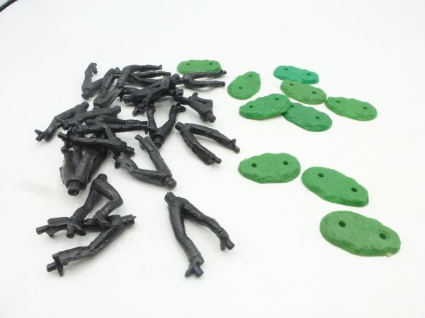 Elastolin 5,4 cm Spare parts set (10 pcs. 2-hole base plates for foot figures, 20 Cowboy legs)