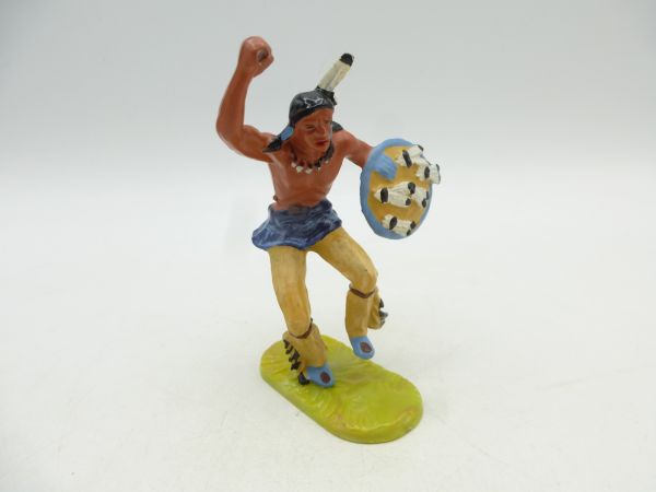 Elastolin 7 cm (damaged) Indian dancing with tomahawk, painting 2