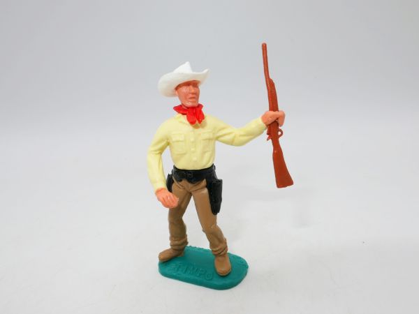 Timpo Toys Cowboy 2nd version standing with rifle - great white hat
