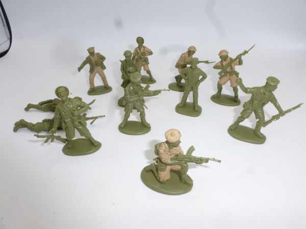 Matchbox 1:32 12 Figuren 8th Army aus P 6005 - seltenes Grün
