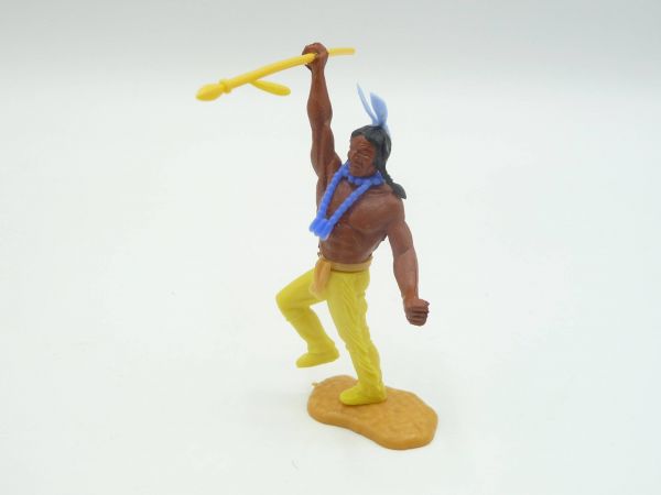 Timpo Toys Indian running, throwing spear - great feather
