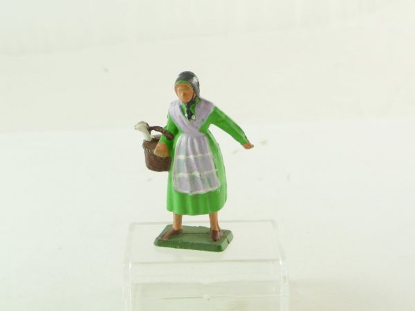 Starlux Farmer's wife with basket and fowl - early figure, top condition