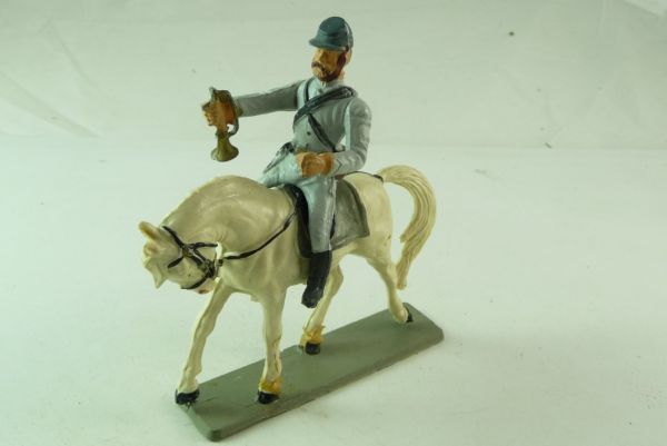 Starlux Confederate Army soldier mounted with trumpet