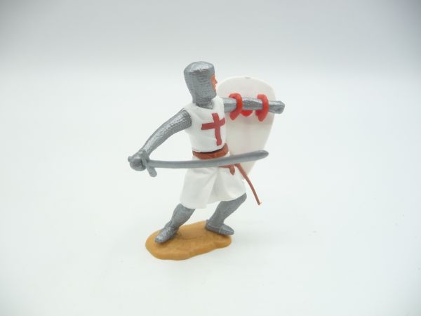 Timpo Toys Kreuzritter 2. Version stehend mit Schwert - Schildschlaufen ok