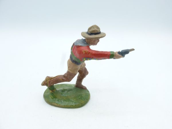 Pfeiffer Cowboy laufend mit Revolver - Risse an den Beinen, s. Fotos