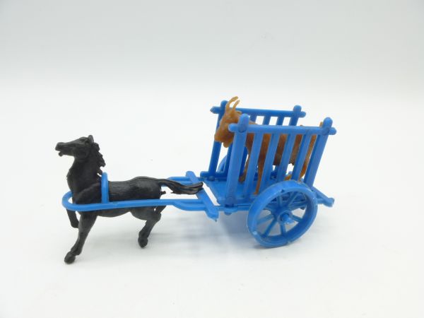 Heinerle Africa Series: Two-wheeled cart with horse + goat, blue