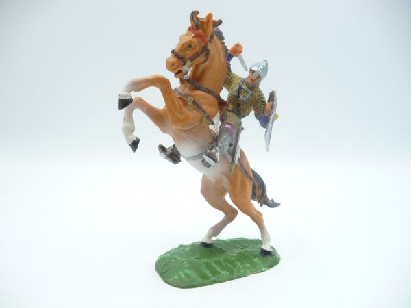Elastolin 7 cm Norman with sword on horseback, No. 8884 - great face painting