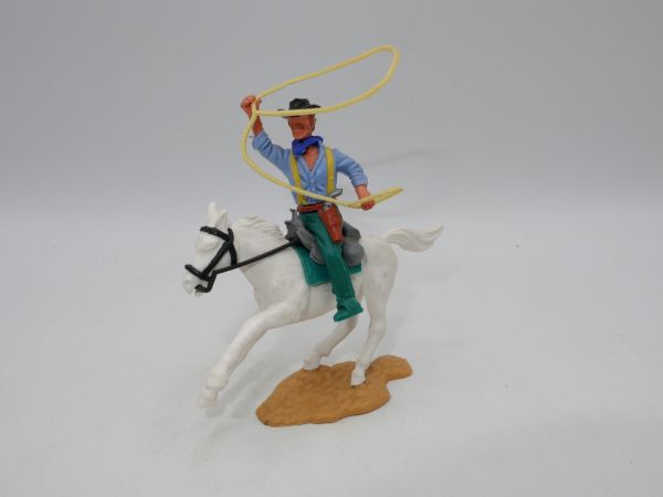 Timpo Toys Cowboy reitend, Lassowerfer - tolles grünes Unterteil