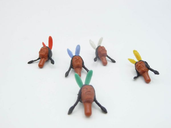 Timpo Toys 5 Indianerköpfe 3. Version (große Köpfe)