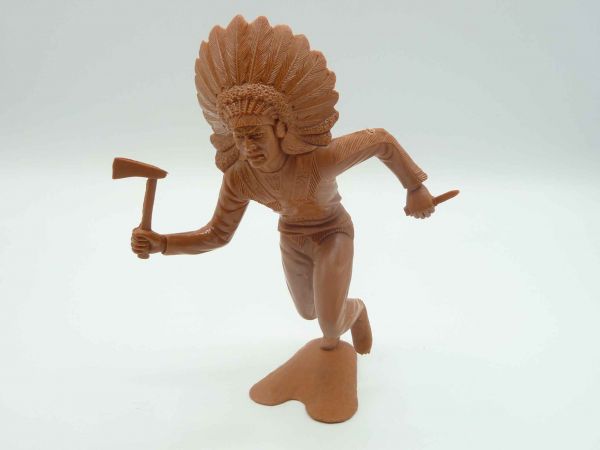 Marx blank figure Indian with tomahawk + knife (14 cm size)