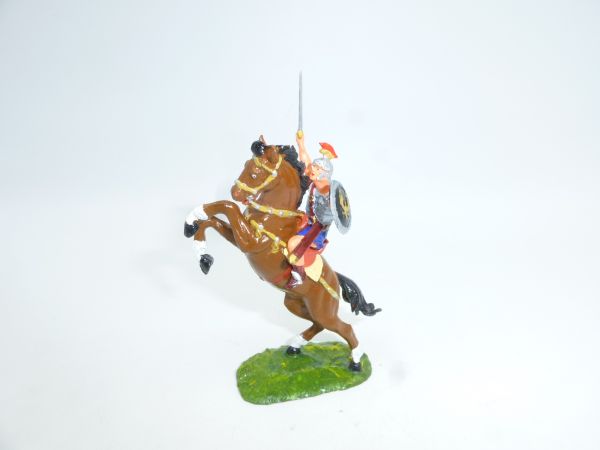 Elastolin 4 cm Roman horseman attacking with sword, No. 8459